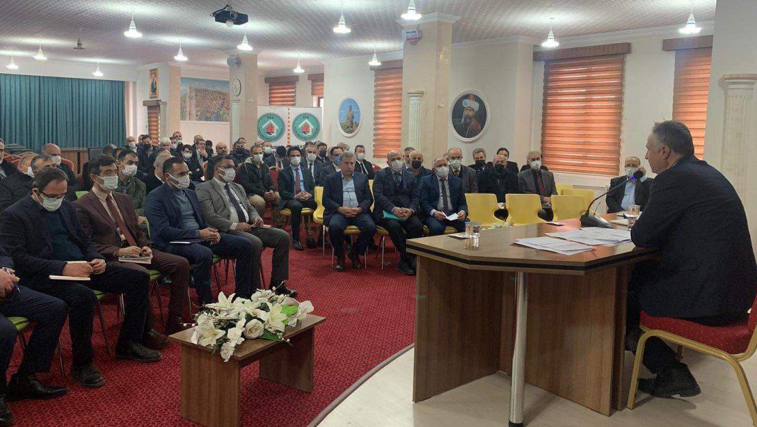 2021-2022 Eğitim Öğretim Yılı 2.Dönem Okul Müdürleri Toplantısı Milli Eğitim Müdürümüz Cengiz Karakaşoğlu Başkanlığında Toplandı